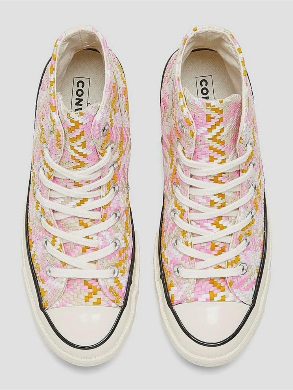 Converse All Star Pink “Culture Weave” High-Top Sneakers 10.5 Women’s - Picture 5 of 6